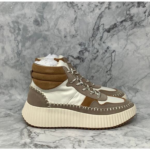 Dolce Vita Womens 7.5 Taupe Suede Daley High Top Platform Sneaker Shoes K6-13 - Picture 3 of 9
